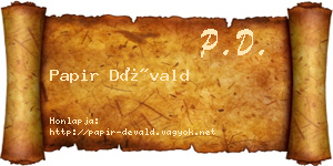Papir Dévald névjegykártya